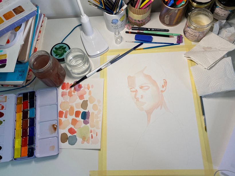 Mi Proyecto del curso: Retrato en acuarela a partir de una fotografía 2