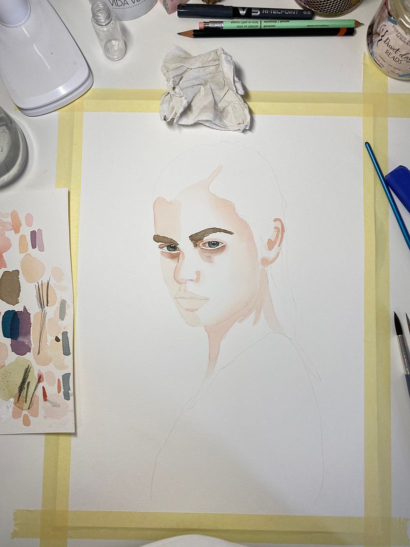 Mi Proyecto del curso: Retrato en acuarela a partir de una fotografía 3