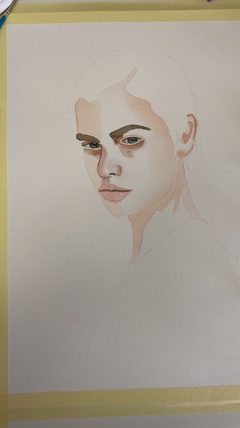Mi Proyecto del curso: Retrato en acuarela a partir de una fotografía 4