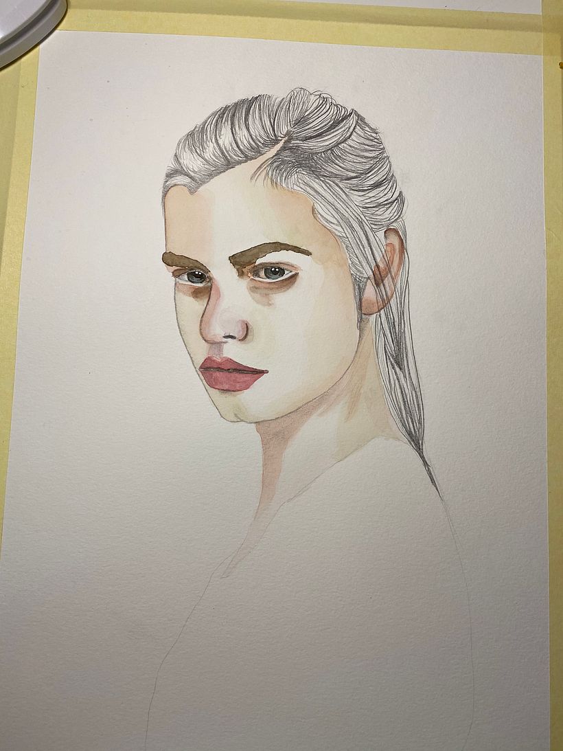 Mi Proyecto del curso: Retrato en acuarela a partir de una fotografía 5
