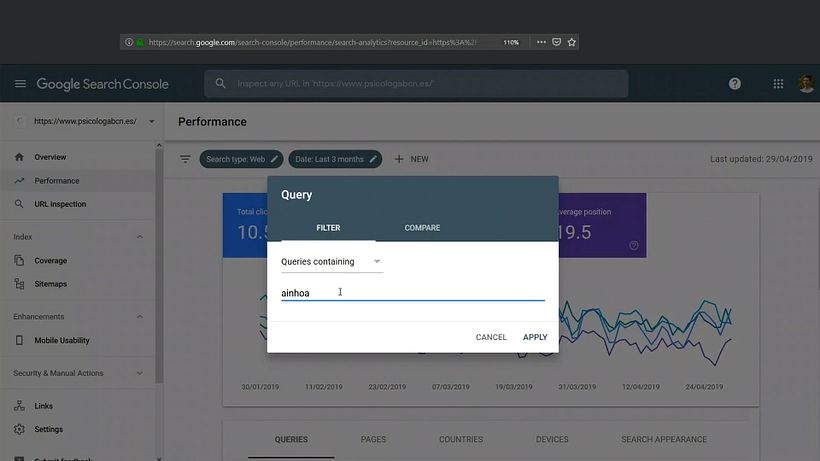 Usa o filtro de Query para separar resultados de marca e não-marca