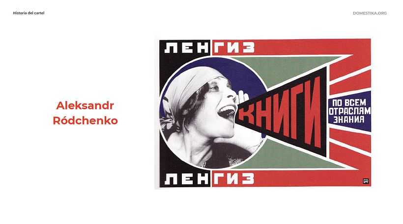 Cartaz de estilo construtivista de Aleksandr Ródchenko. 12caracteres