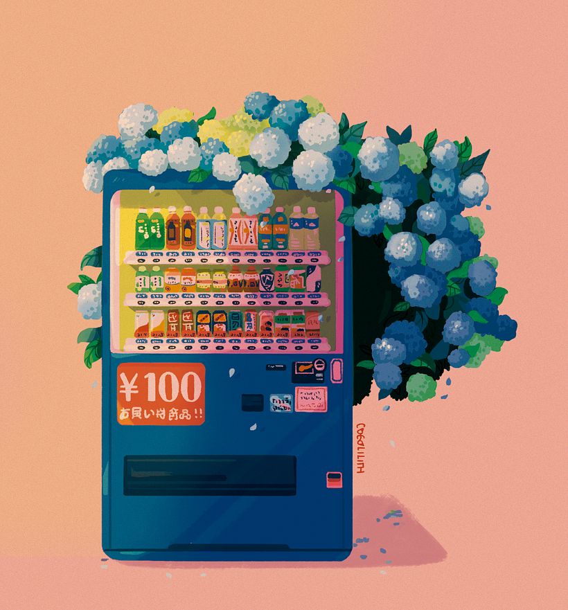 Drink Machine + Hydrangeas 