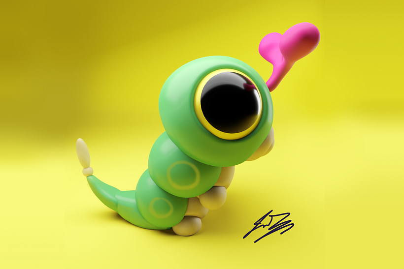 Caterpie - Cinema 4D y Zbrush