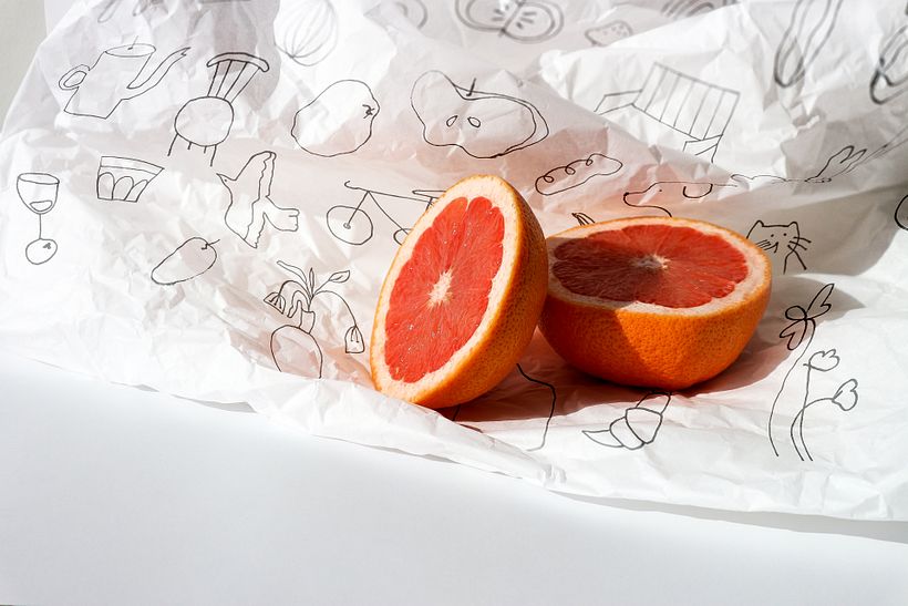 We used a black and white palette to counter the colorful and vibrant restaurant space and menu items.