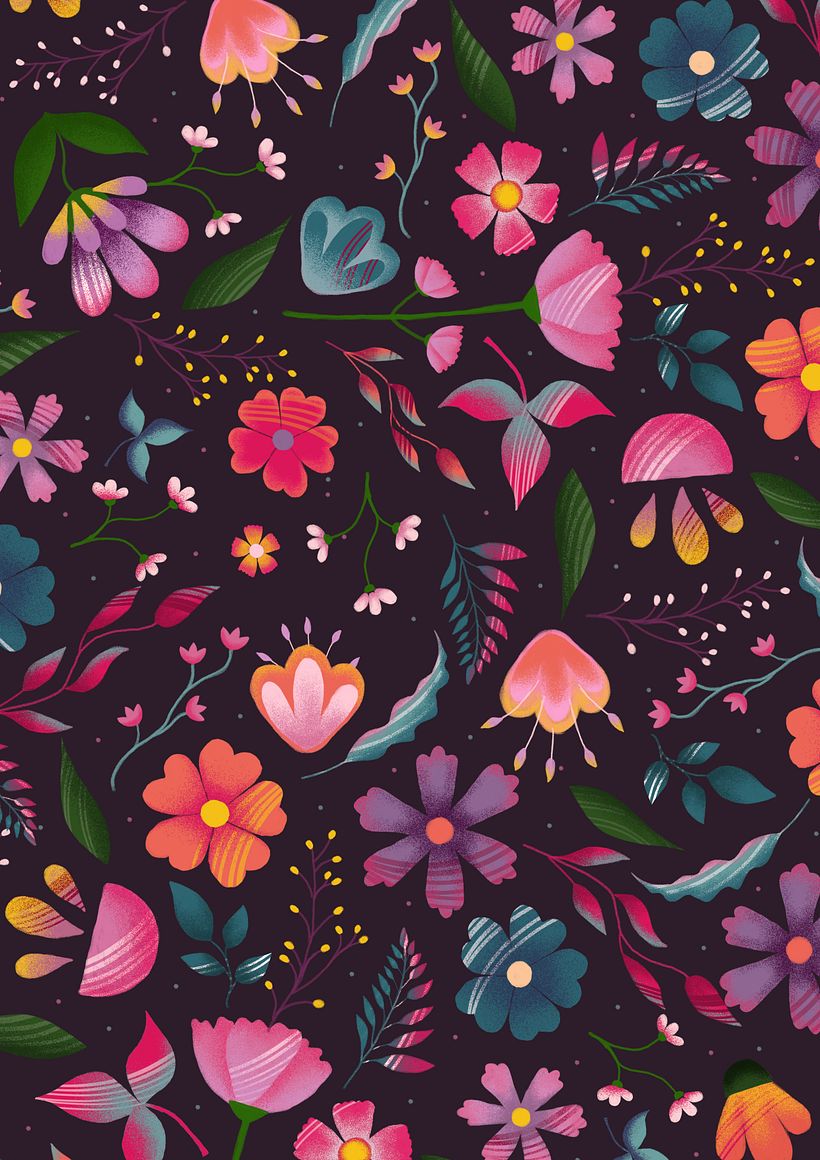 Here I made a pattern out of my original illustration. 