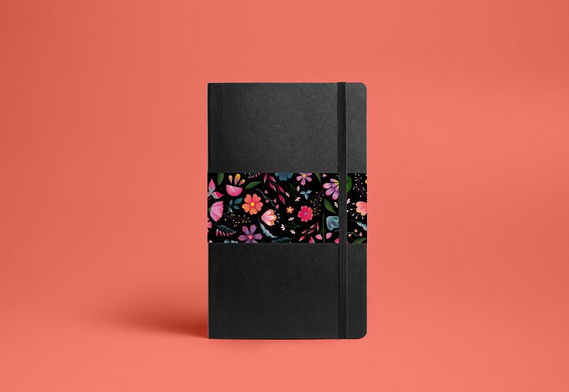 Application of my pattern on a notebook cover. 