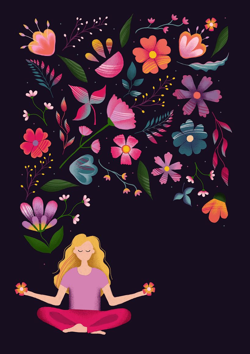 Here you can see my original illustration. My inspirations were the hungarian folk motifs, but with different color palette. 