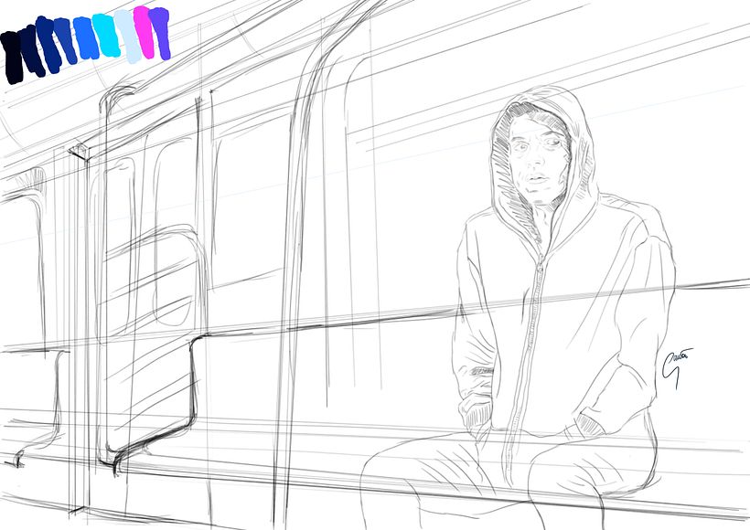 Here's the rough sketch that I started developing.