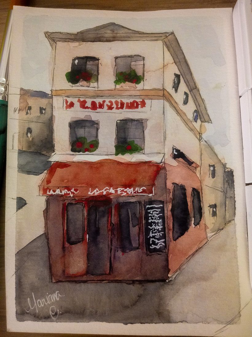 Meu projeto do curso: Desenho arquitetônico com aquarela e tinta 0