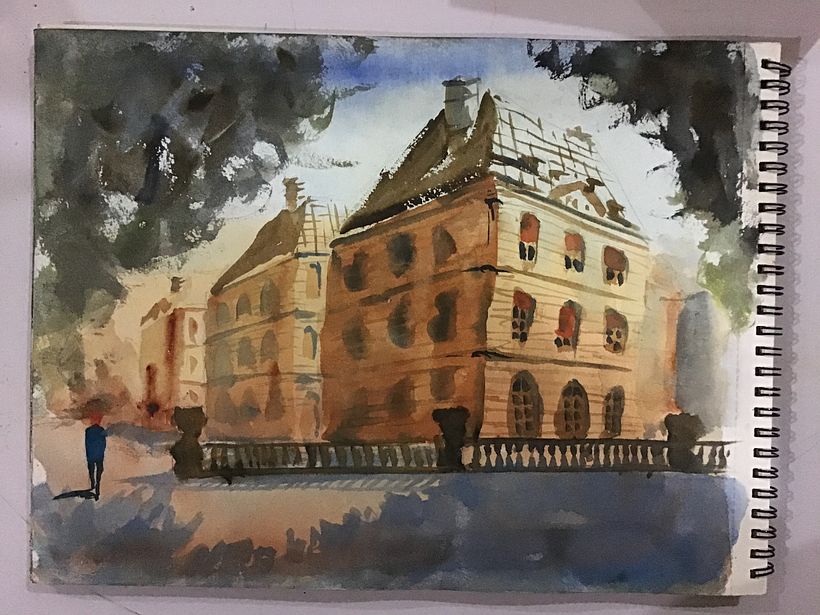My project in Architectural Sketching with Watercolor and Ink course -1