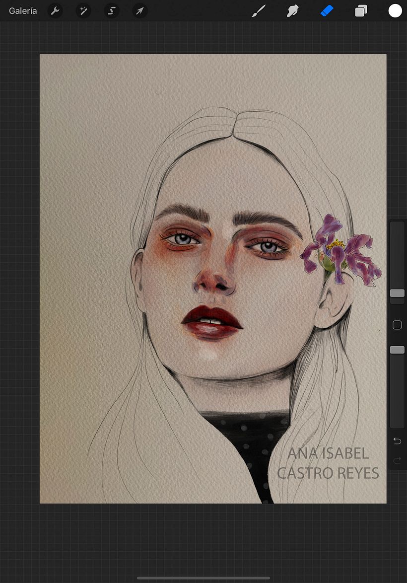 Coloreé la flor y agregué la blusa