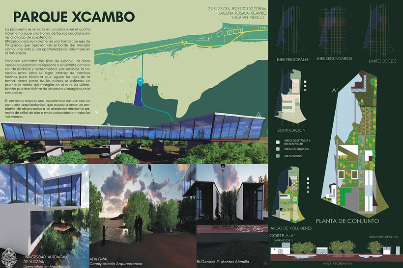 Proyecto de un parque ecológico realizado para el curso de "Composición Arquitectónica"