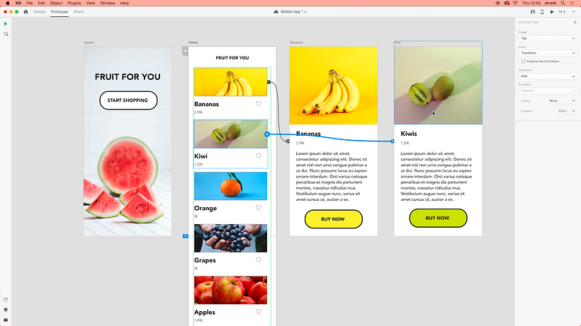 Adobe XD Tutorial: Basic Prototype Interactions 11