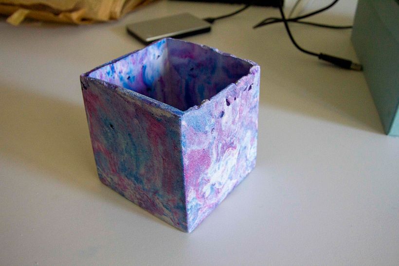 Pink and Blue Cement with Raw Edge