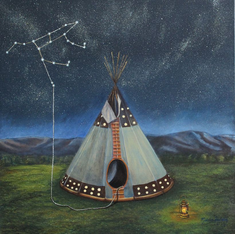 Historia de la Niña Osa, 2020, Acrílico sobre tela, 60 cm. x 60 cm.