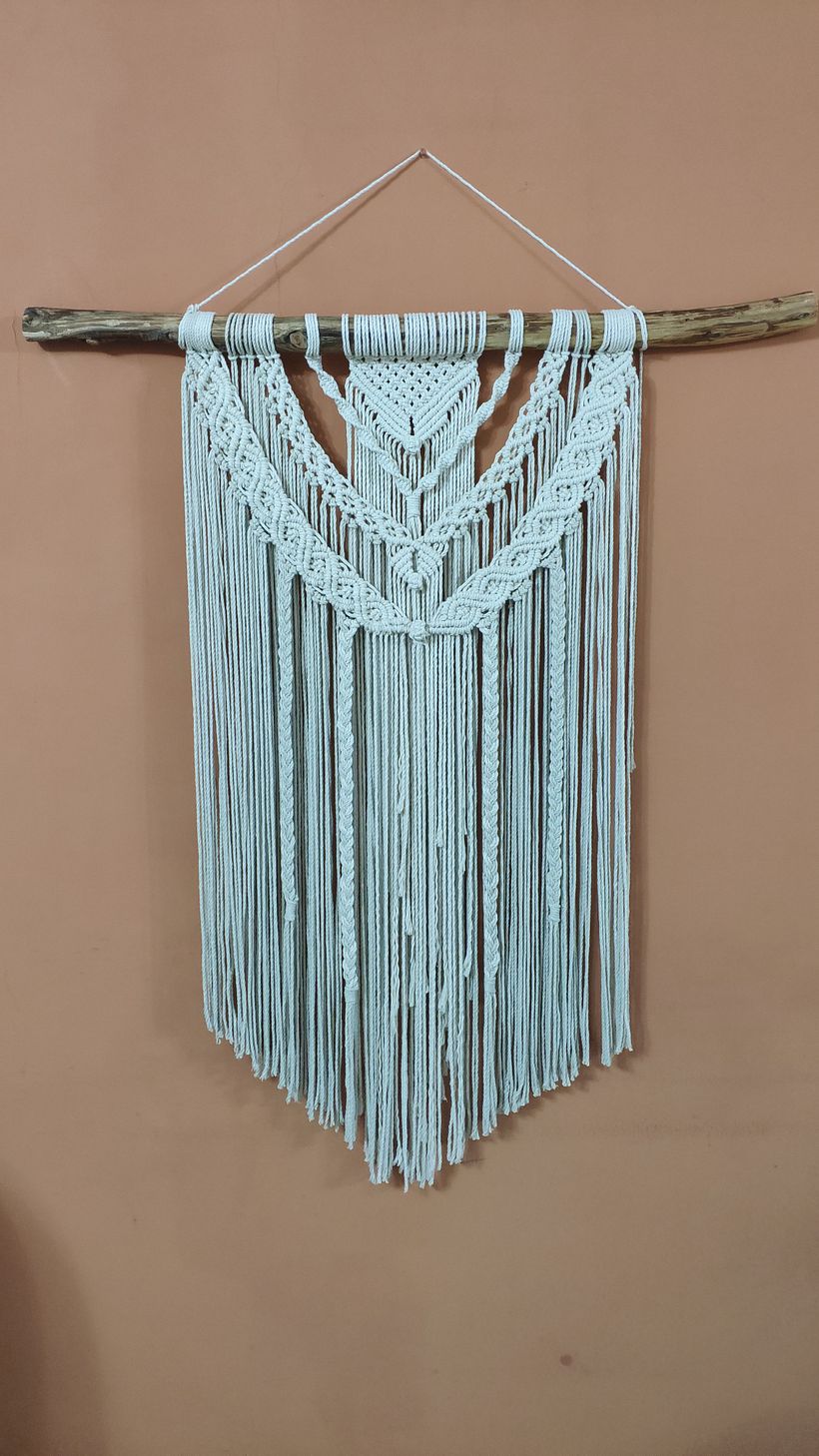 Tapiz tejido en macramé