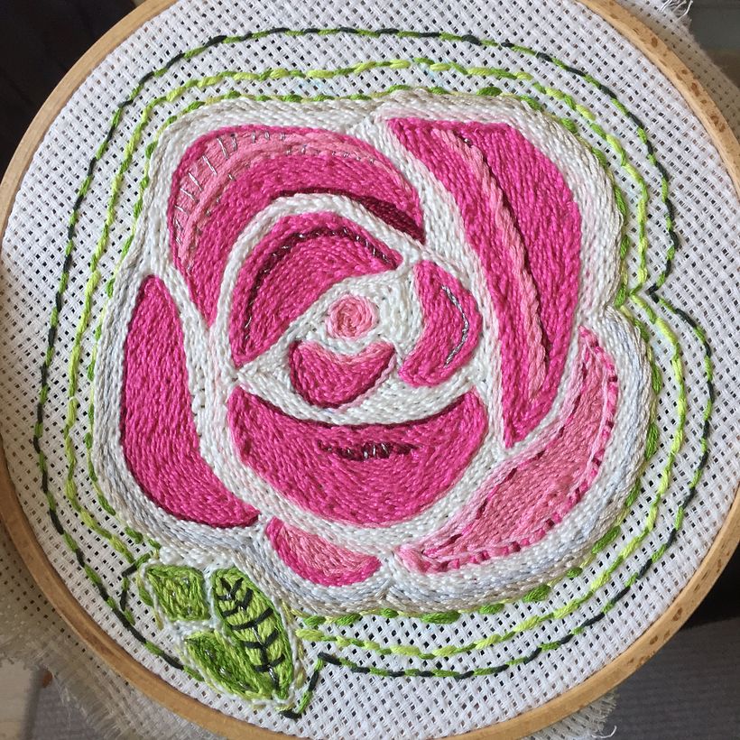 In March 2020 I started embroidering with Gimena Romero. Never done before. I enjoyed it very much. This is my fifth work. 