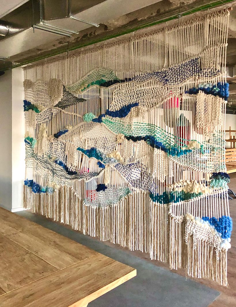 Sede do WYGROUP: Peça em Macramé com Tapeçaria 2