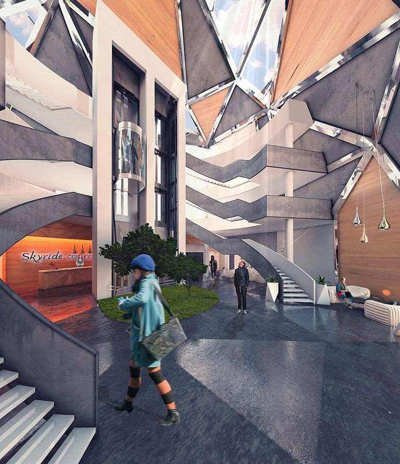 Architectural concept, based on restoration of old sport center in Carpathian mountains - Vorokhta village- west Ukraine 3