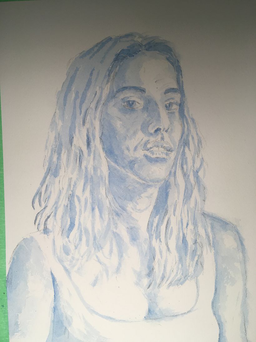 Like the grisaille technique, but now I must add colour layers...