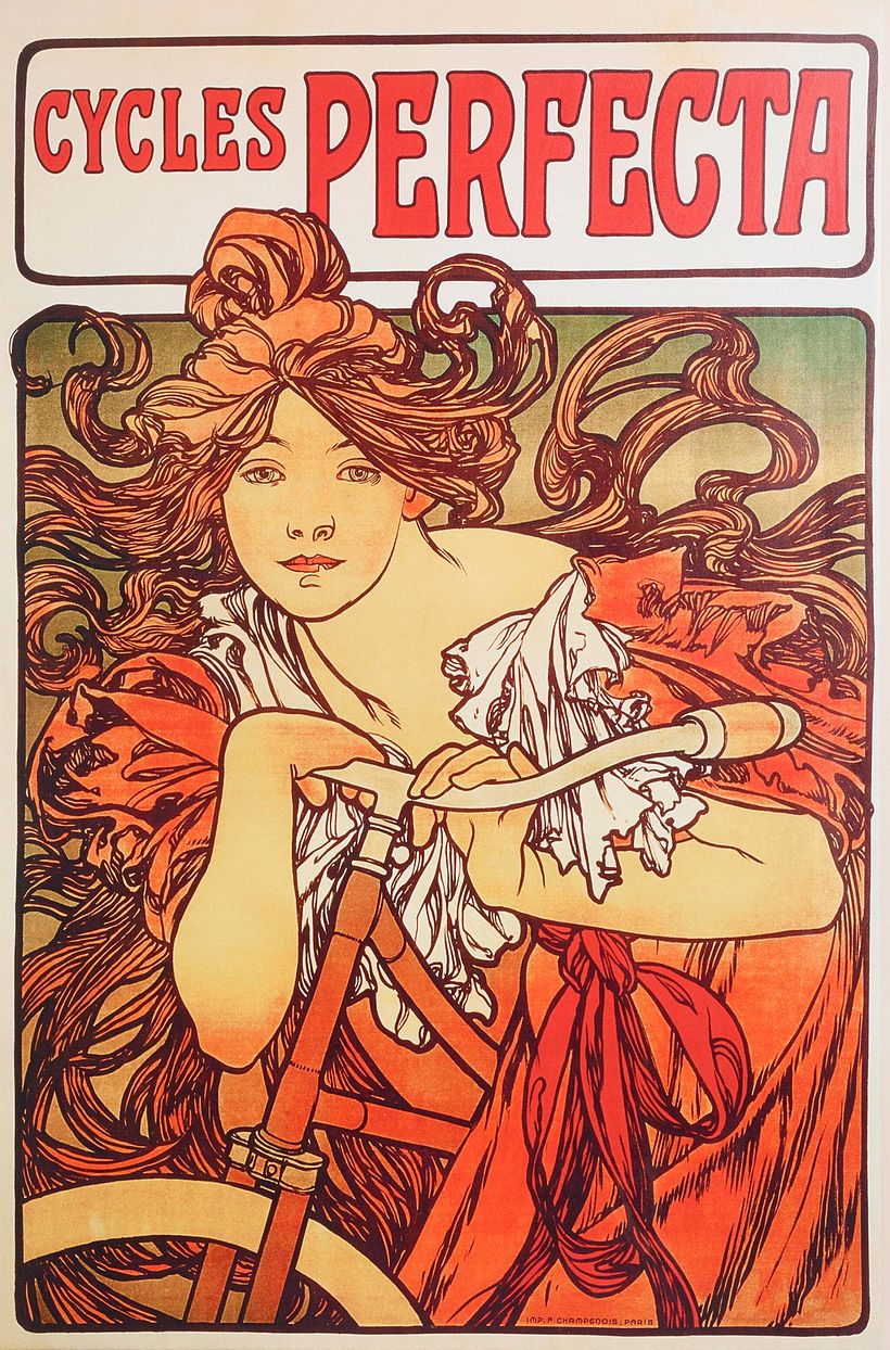 'Cycles Perfecta' poster, by Alphonse Mucha