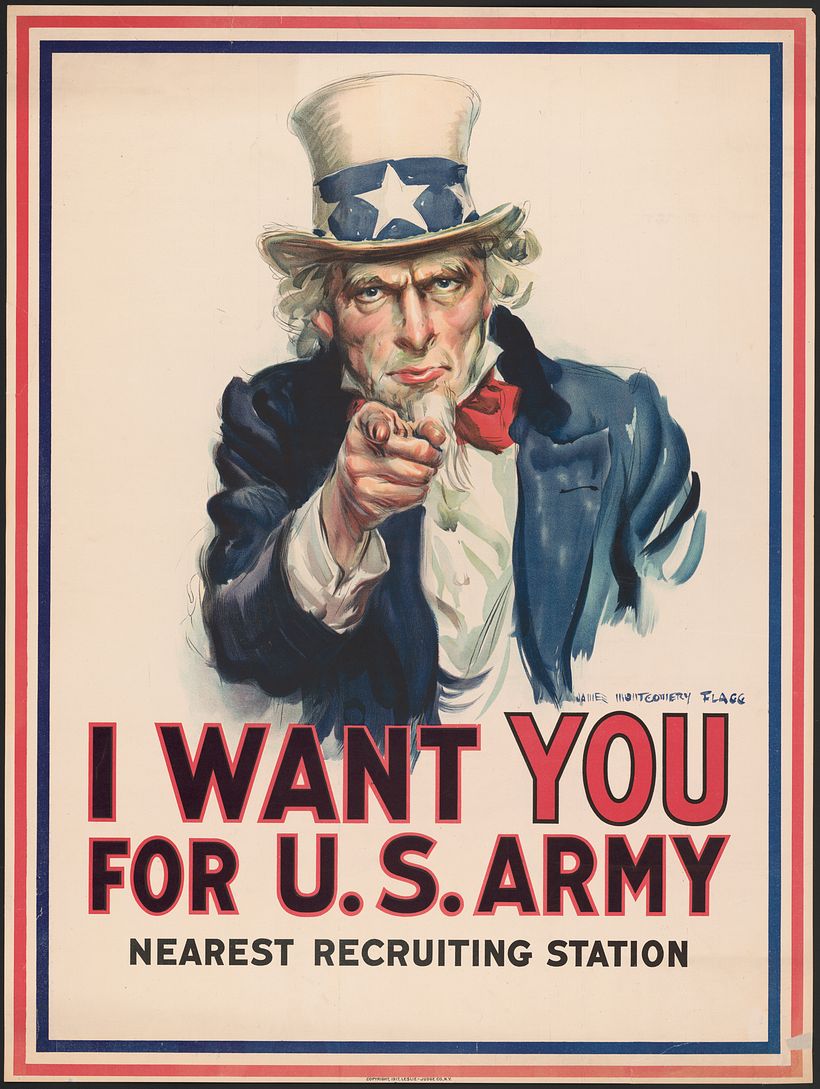 ’Uncle Sam' poster, by J. M. Flagg