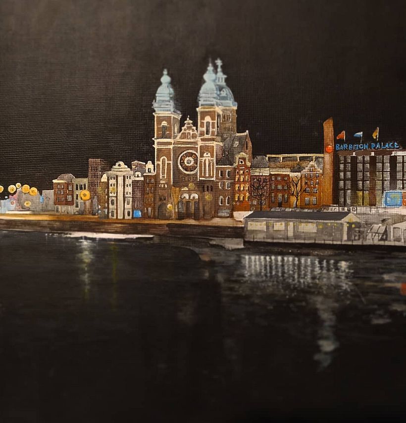 Un cuadro que hice para decorar la casa, foto que tomé al llegar a Amsterdam y quise plasmar el recuerdo por siempre.
