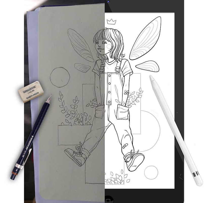 How I've made the illustrations - first the concept on paper, then making the final version of the illustration digitally.