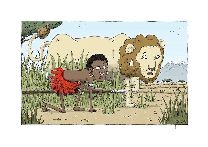 Masai y león -1