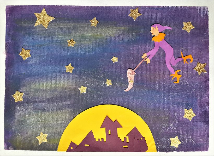 En las noches los gnomos salen a recoger estrellas.