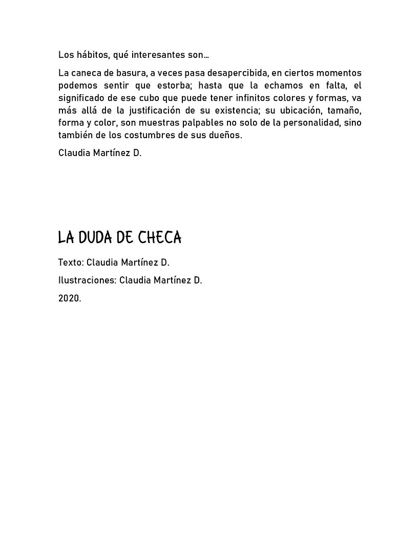 LA DUDA DE CHECA: Mi Proyecto del curso: Técnicas narrativas para libros infantiles  6