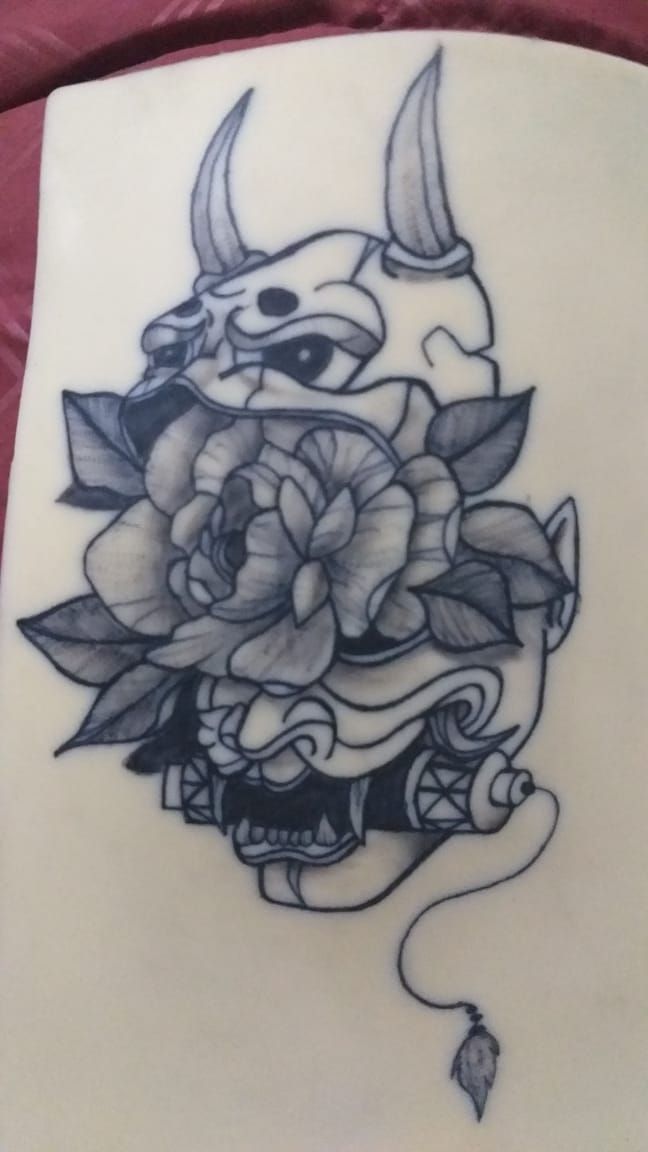 Mi primera práctica en piel sintética, con aguja 3rl y 9m