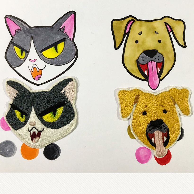 Para el proyecto final borde una gatita y a mi perrita n_n 