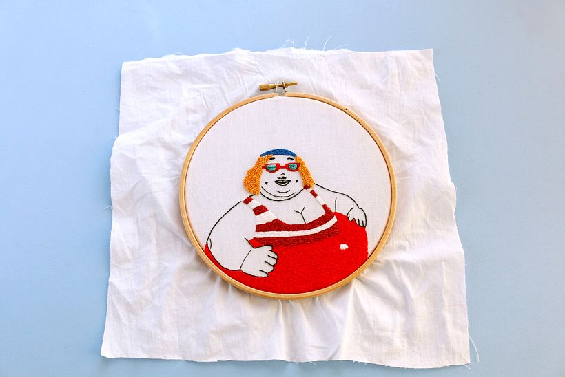 Proyecto personal de bordado, a partir de una fotografía de IG