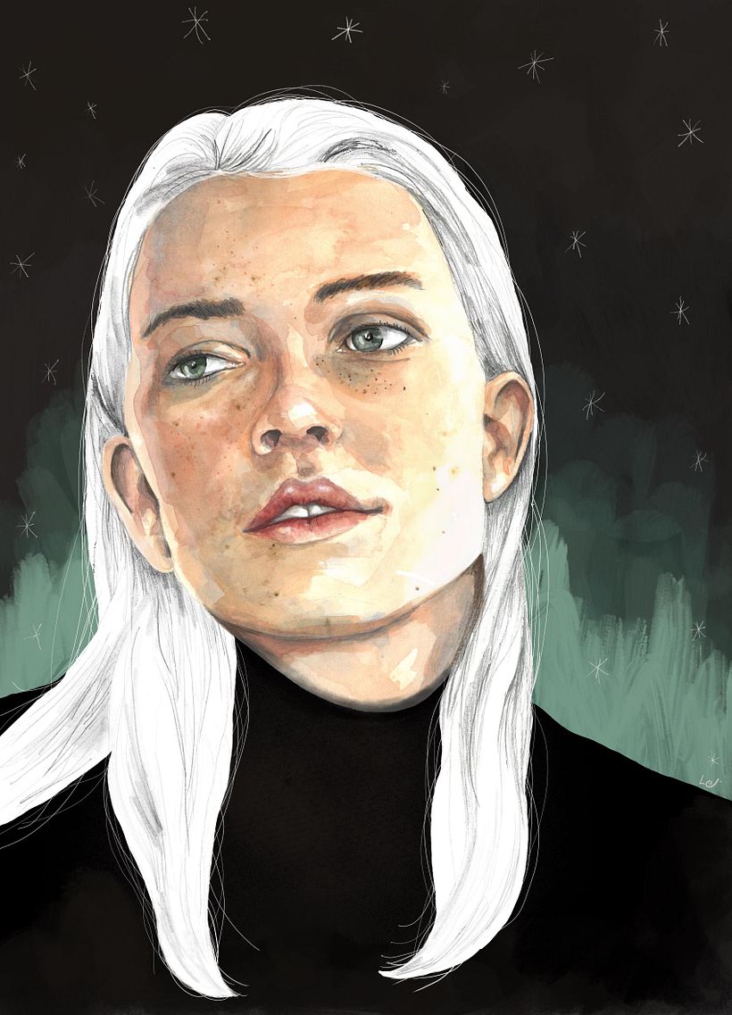 Mi Proyecto del curso: Retrato ilustrado en acuarela -1