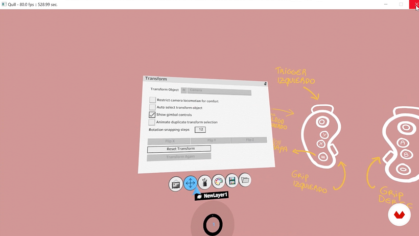 Oculus Quill - Menu: Transform