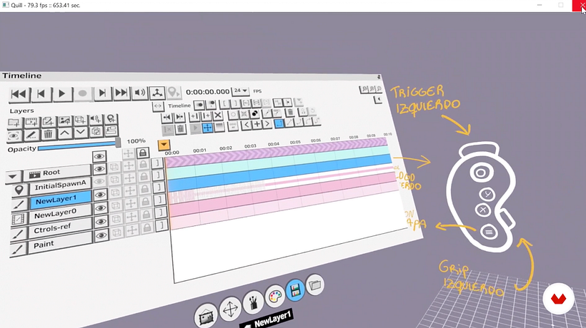 Oculus Quill - Menu: Timeline (animation)