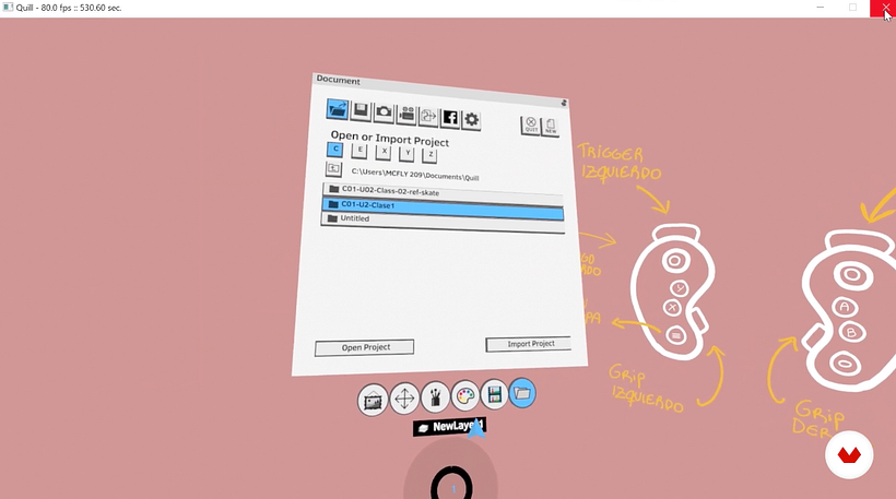 Oculus Quill - Menu: Document