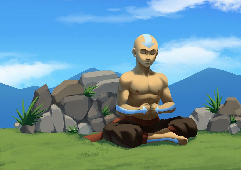 Mi Proyecto del curso: Principios de iluminación para pintura digital - Aang Avatar  1