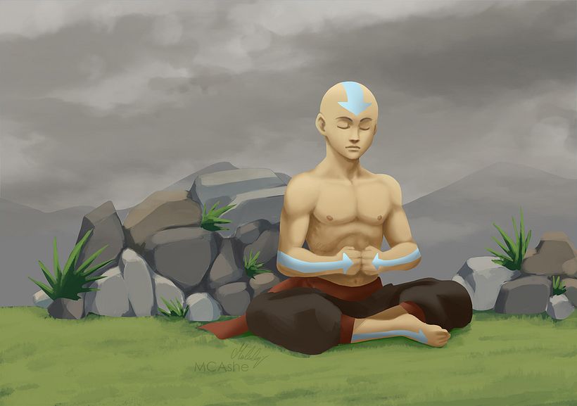 Mi Proyecto del curso: Principios de iluminación para pintura digital - Aang Avatar  2