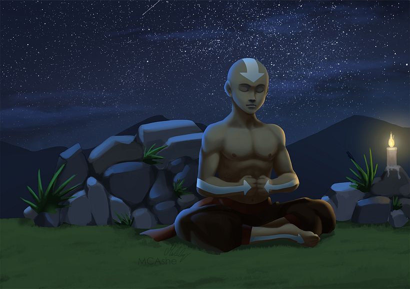 Mi Proyecto del curso: Principios de iluminación para pintura digital - Aang Avatar  5