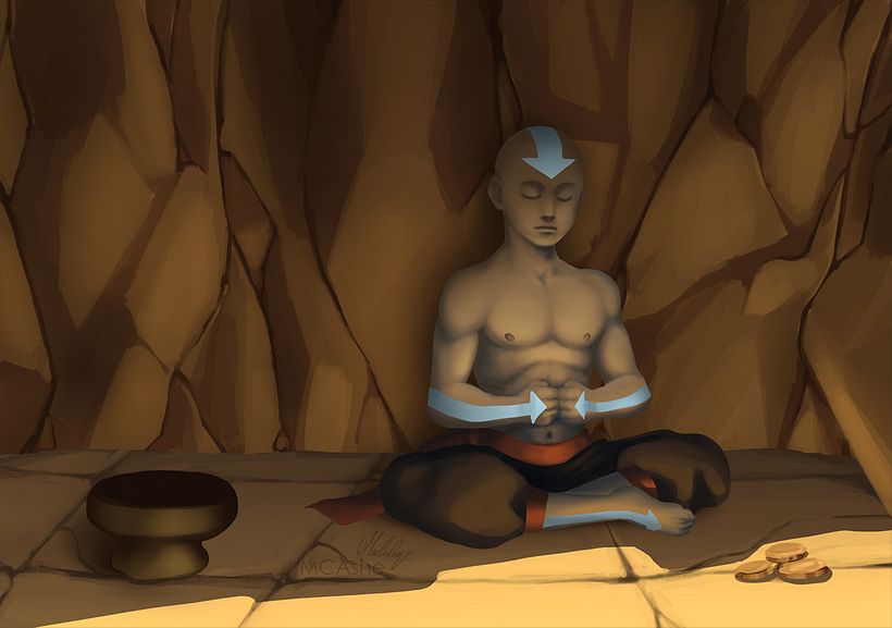Mi Proyecto del curso: Principios de iluminación para pintura digital - Aang Avatar  3