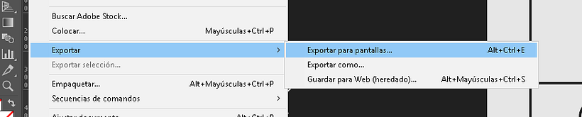 ir a exportar para web