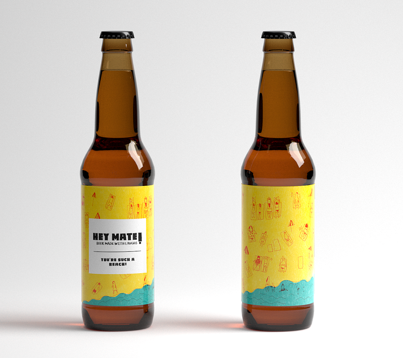 Hey Mate! Beer made with laughs - Traditionelle Illustration