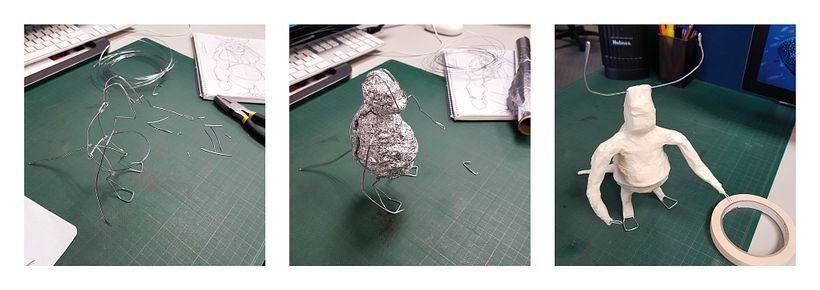 Construire le squelette et donner du volume.