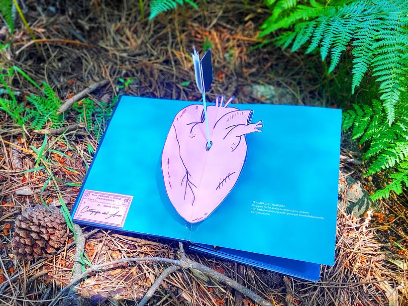 Mi Proyecto del curso: Cartografía del Amor / Libro mapa pop up desplegable  - Diseño editorial