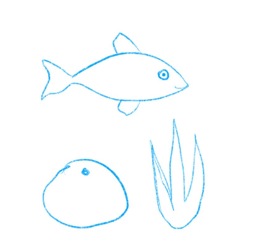 A quick sketch of the "characters" I wanted to animate.