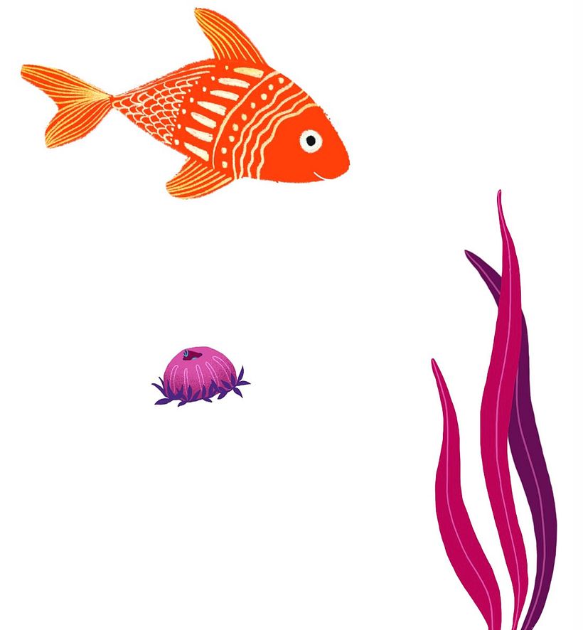 Finalizing them. Adding many details on the fish was a mistake, it was too much work repeating it in each frame.