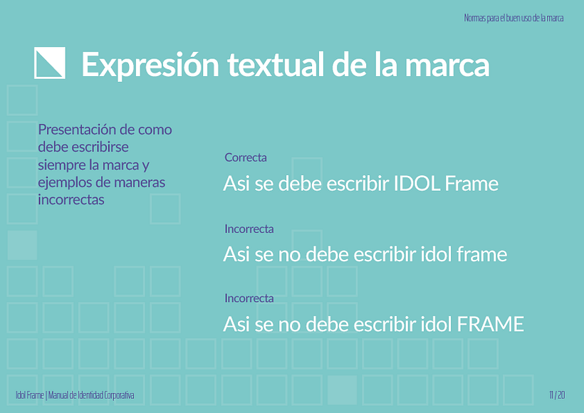 Identidad Corporativa IDOL Frame 10